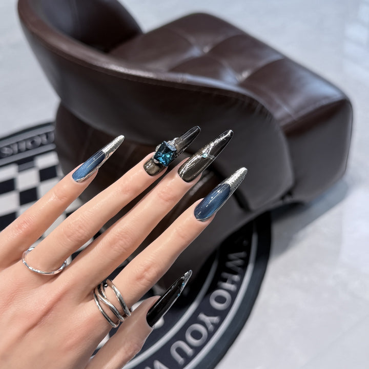 Stiletto Nail Art Set with Galactic Design Kalsten