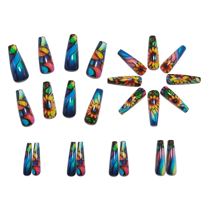 Artificial nails with floral design Kalsten