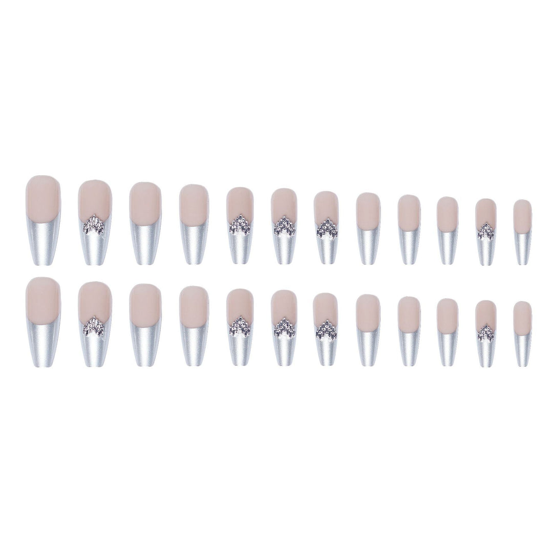 Elegant Rhinestone-Embellished Stiletto Press-On Nails
