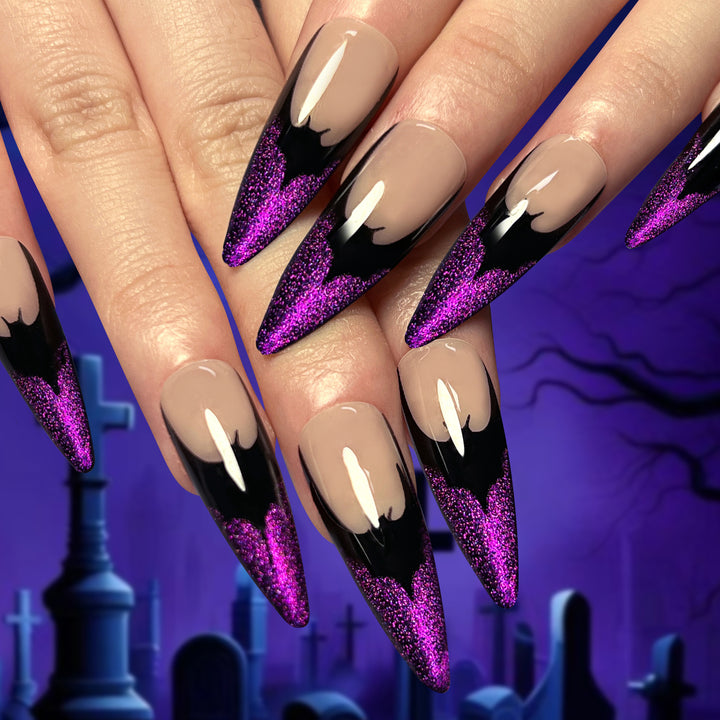 Creative Stiletto Nail Art with Blood Red Accents Kalsten