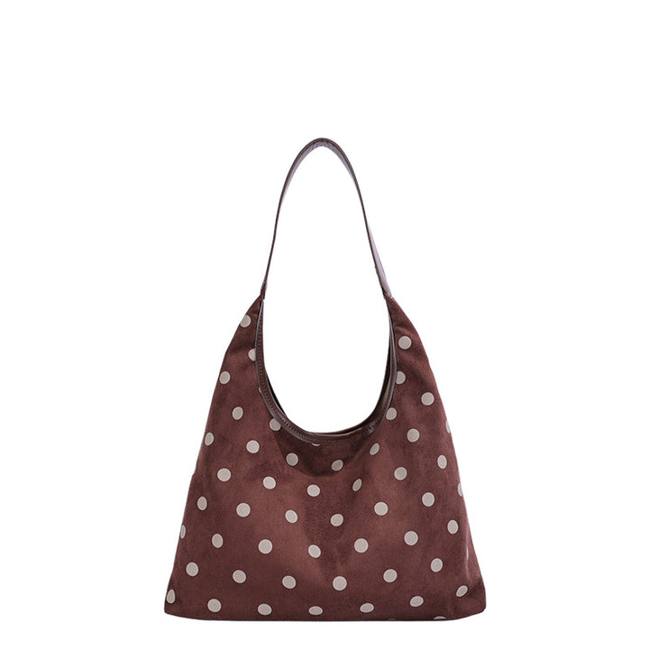 Polka Dot Suede Shopping Tote