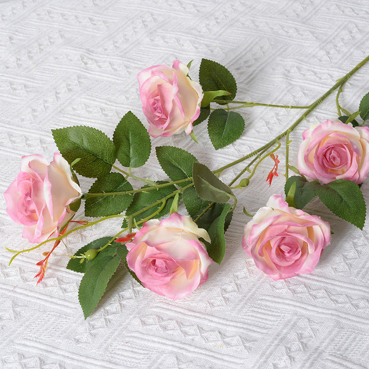 Artificial Silk Floral Rose Stem