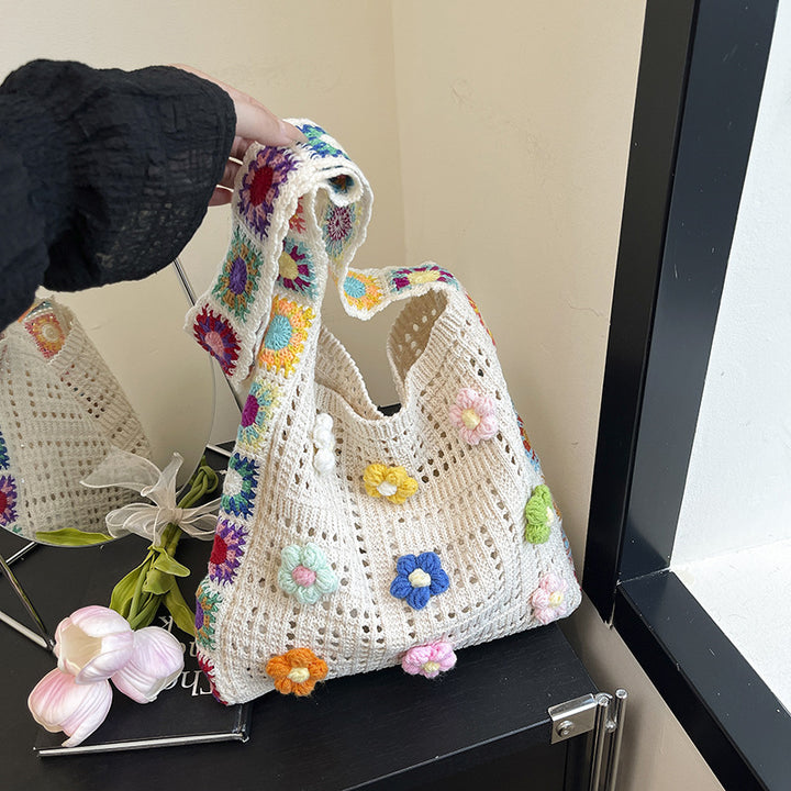 Bohemian Floral Crochet Tote