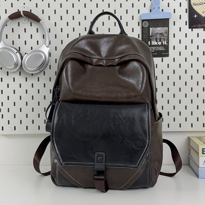 Stylish Multi-Compartment Leather Laptop Backpack Kalsten