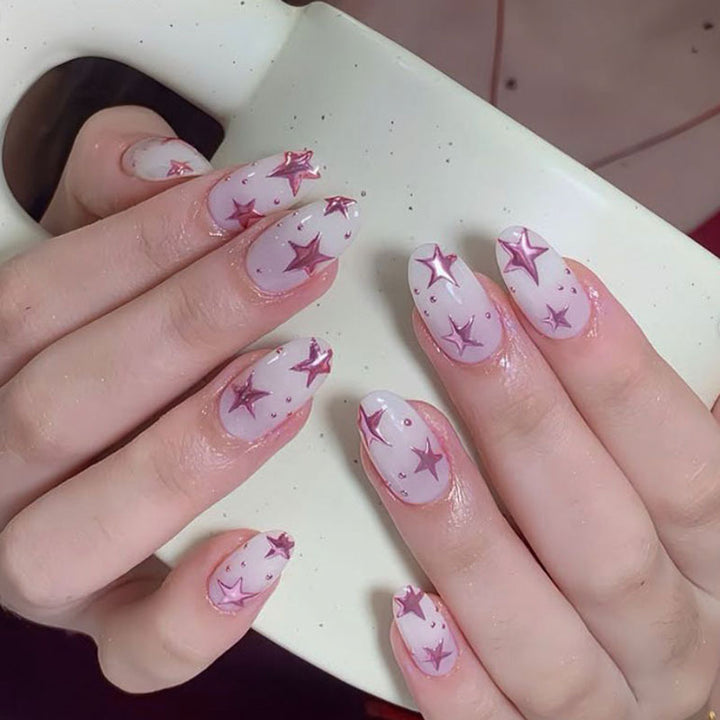 Stylish Star-Embellished Press-On Nails