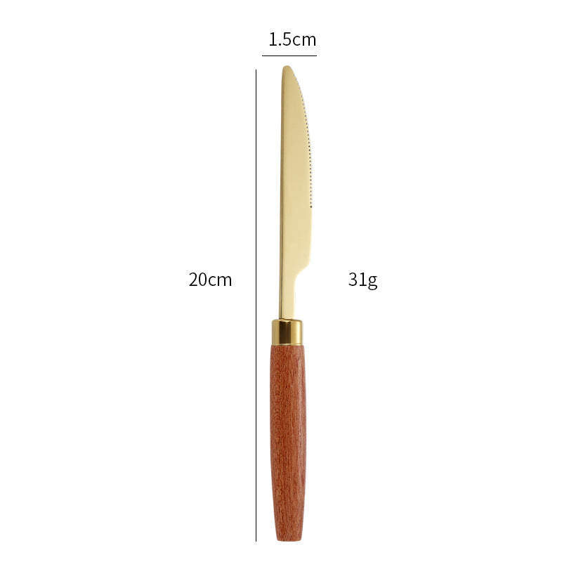 Elegant dessert spoon with ergonomic wooden handle Kalsten