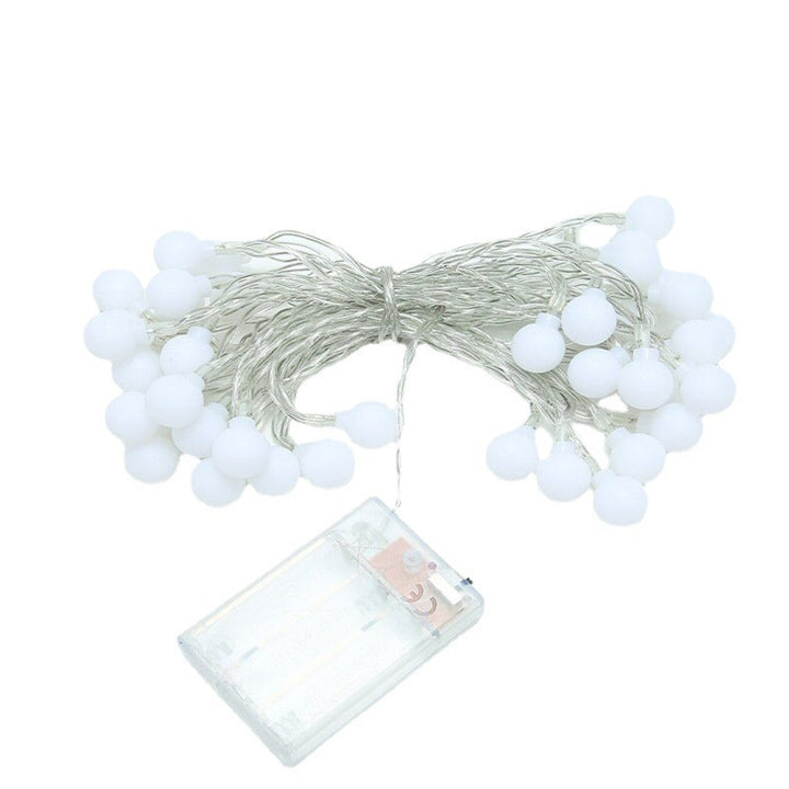 Warm White Star And Globe LED String Garland With Battery Pack And Weatherproof Bulbs Kalsten