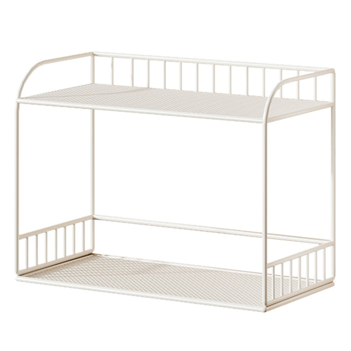 Compact Two-Tier Mesh Serving & Utility Cart with Locking Swivel Casters