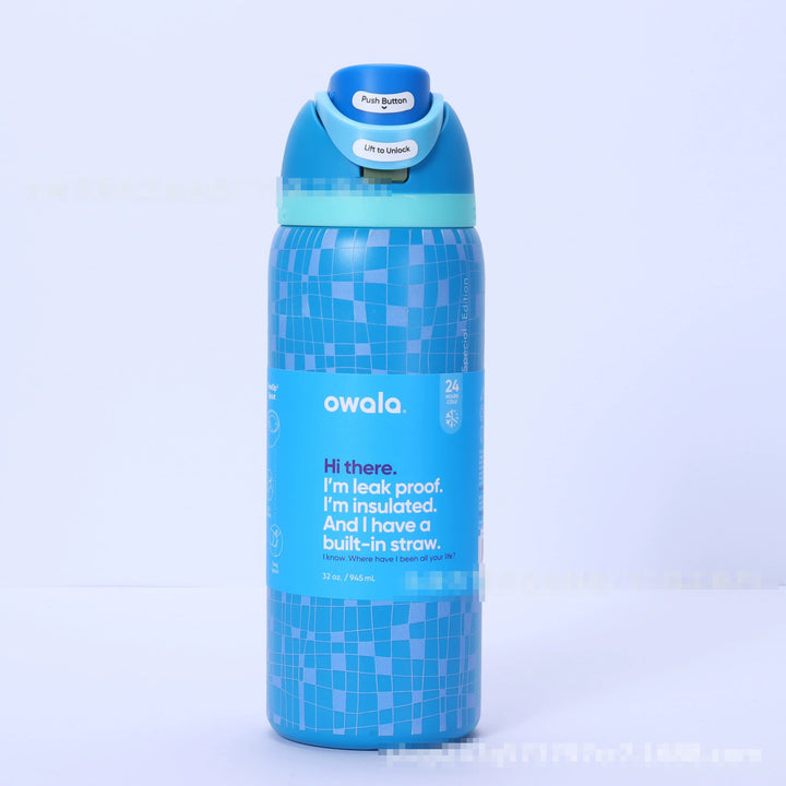 Double-Wall Vacuum Insulated Stainless Steel Travel Bottle With Flip Straw Leakproof Lid And Character Print