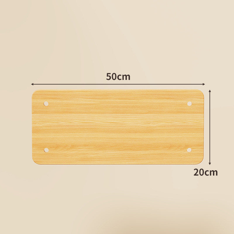 Compact Square Bamboo Shelf Panel with Rounded Corners and Pre-Drilled Mounting Holes