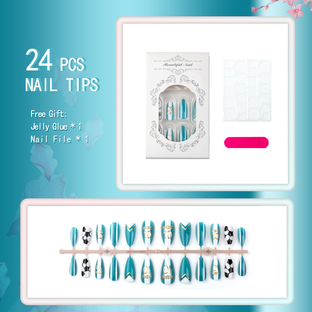 Soccer-Themed Press-On Nail Art Set