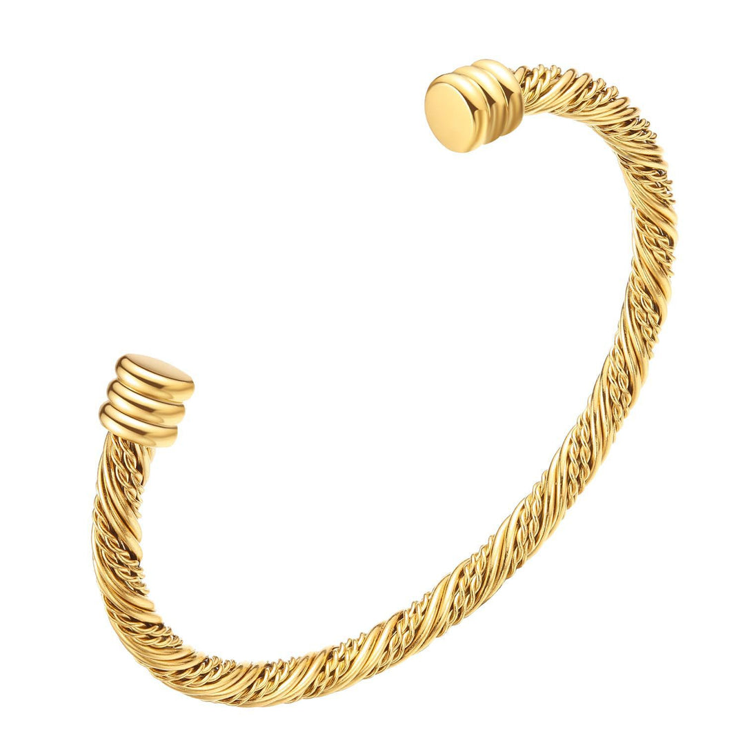 Twisted Cable Design Cuff Bracelet Kalsten