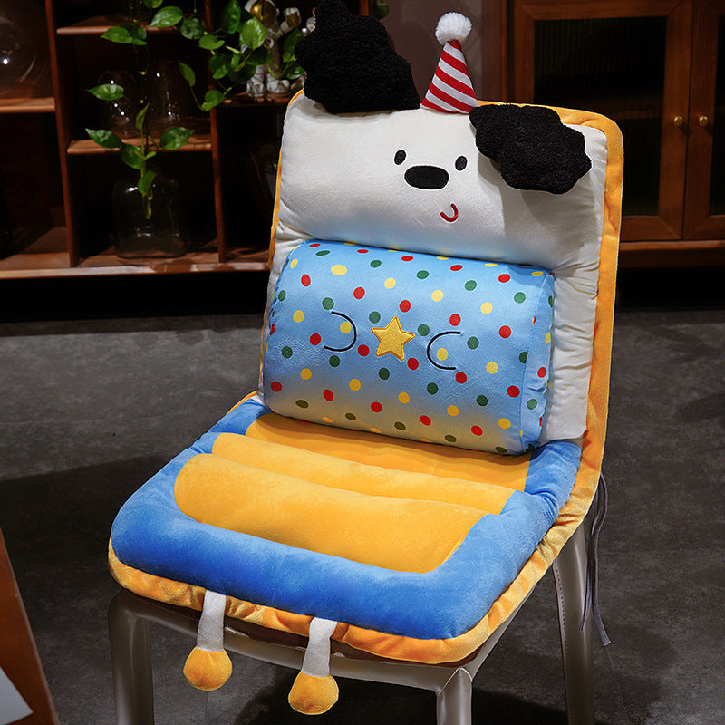 Padded seat cushion with high backrest for children and cute animal design
