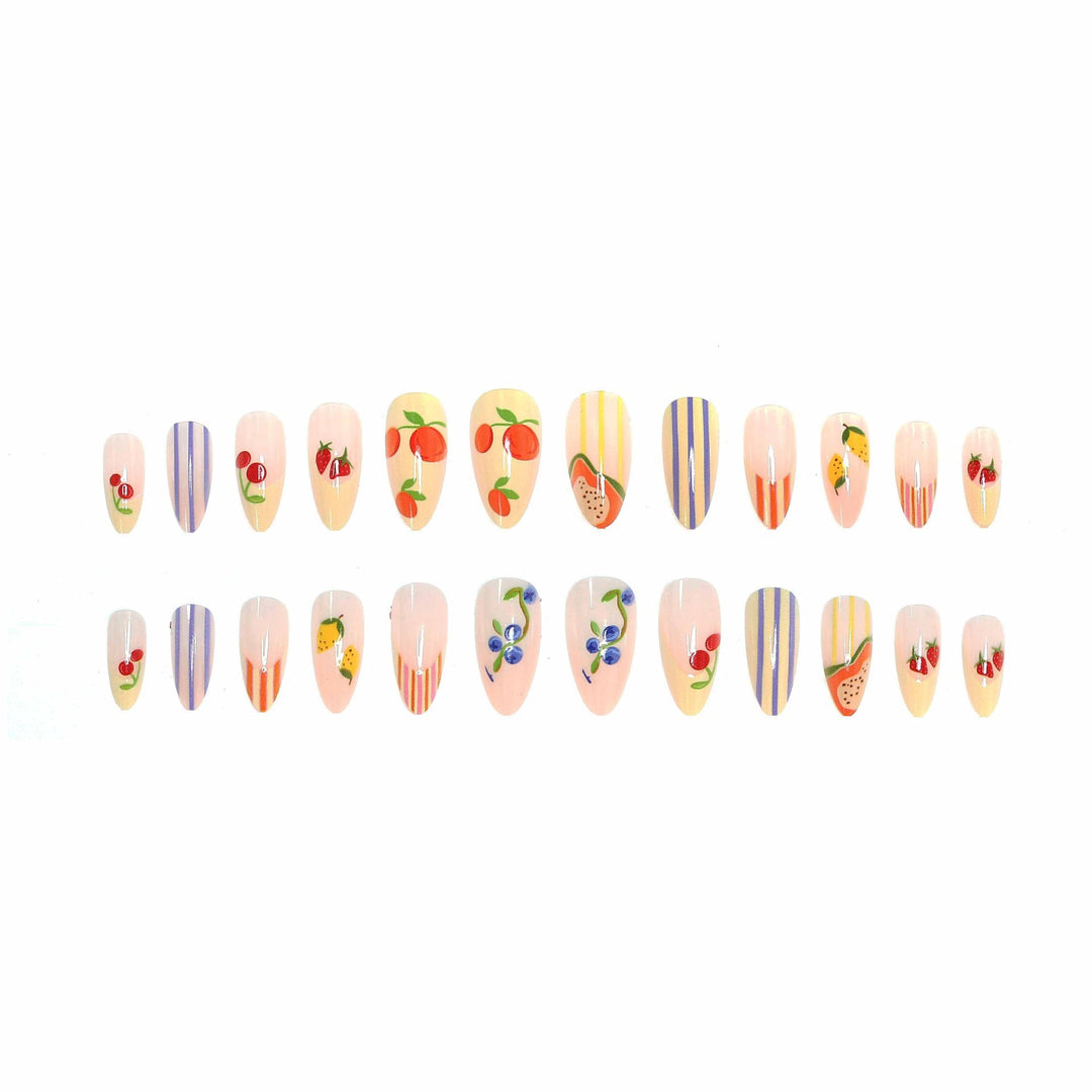 Fruit-Themed Decorative Press-On Nail Set