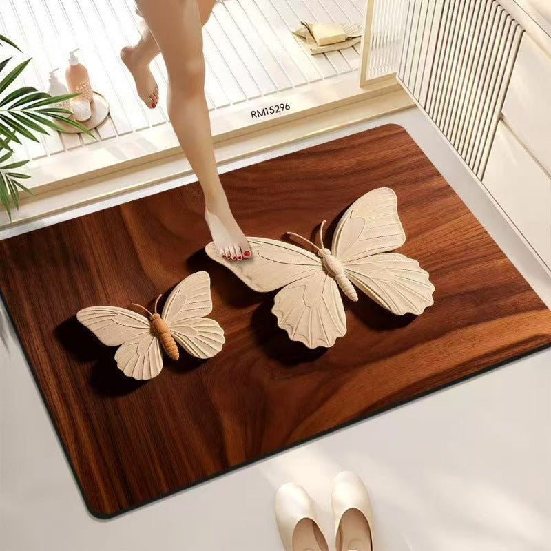 Decorative Butterfly Bath Mat Kalsten