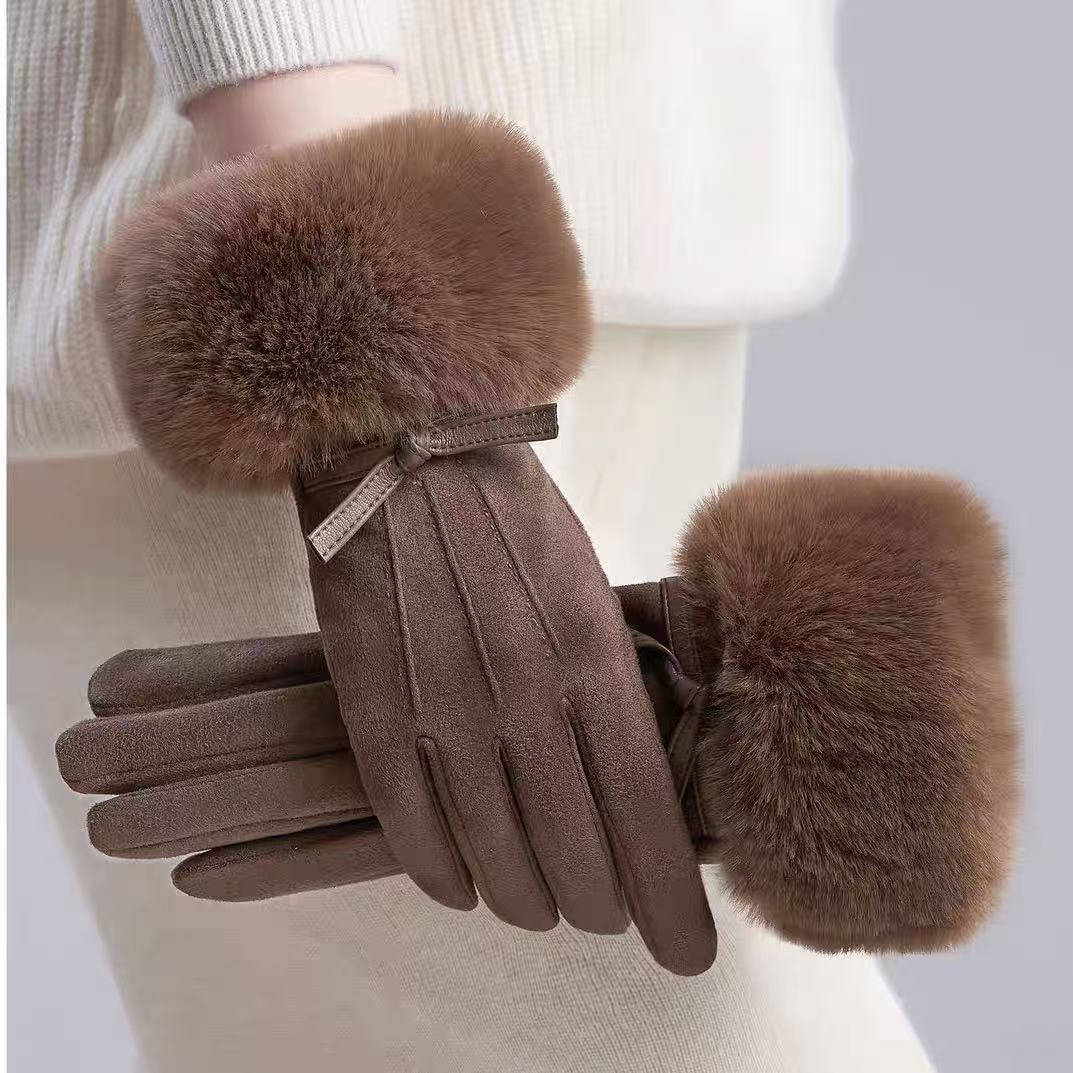 Plush Fur Cuff Gloves Kalsten