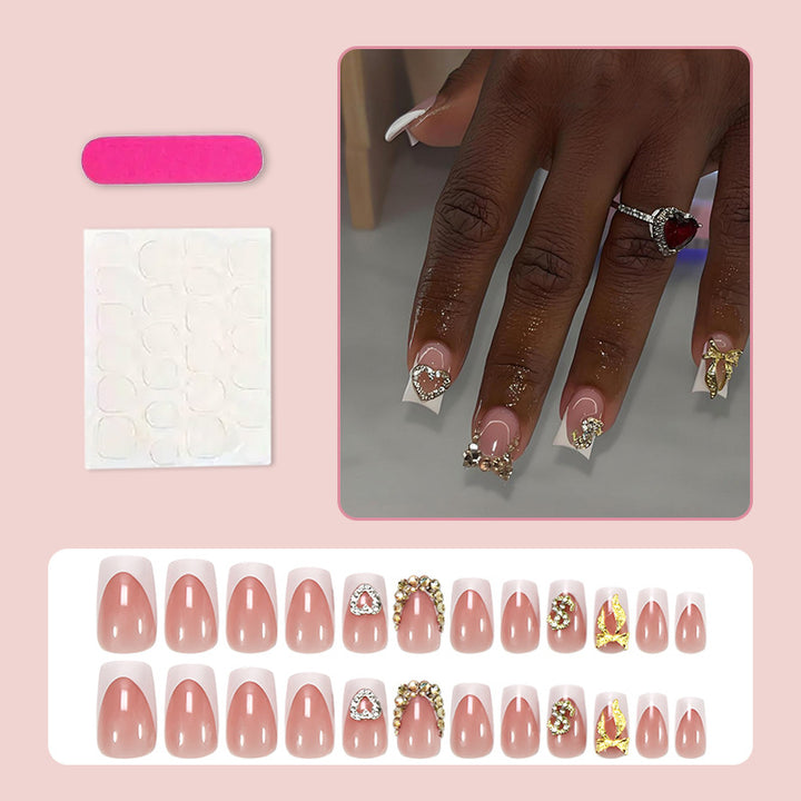 Artificial nail set with elegant jewelry and glitter elements Kalsten