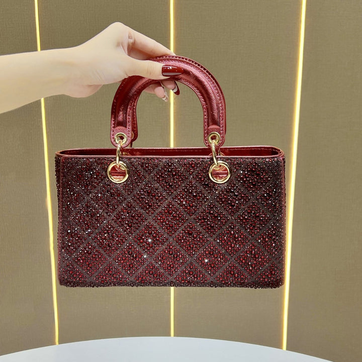 Elegant Rhinestone-Embellished Handheld Purse