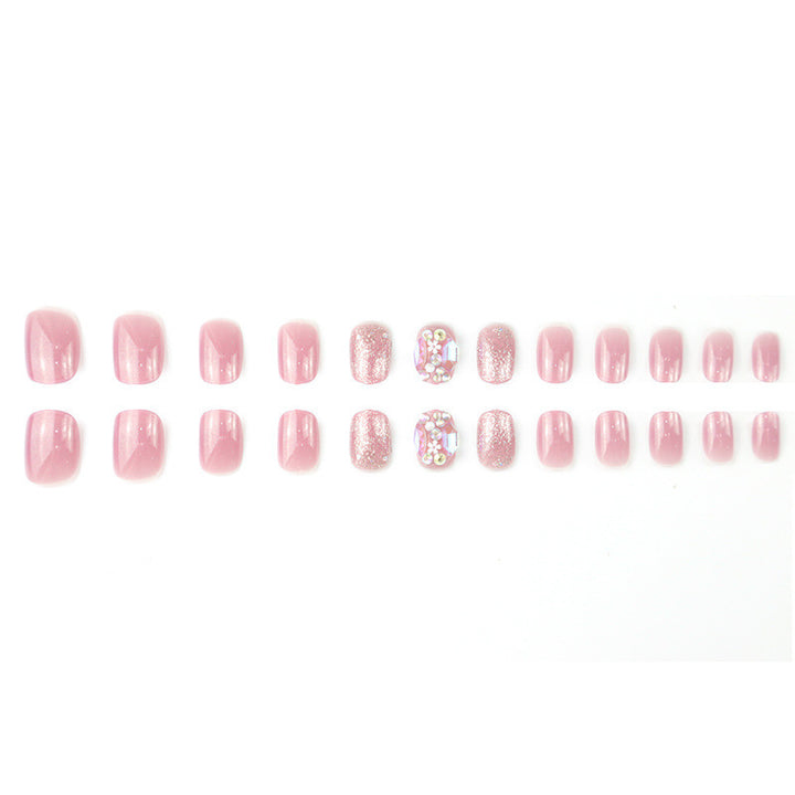 Premium Sparkling Press-On Nail Set with Decorative Rhinestones Kalsten