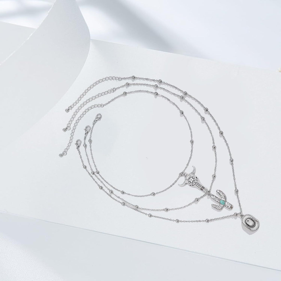 Layered Celestial Pendant Necklace Kalsten