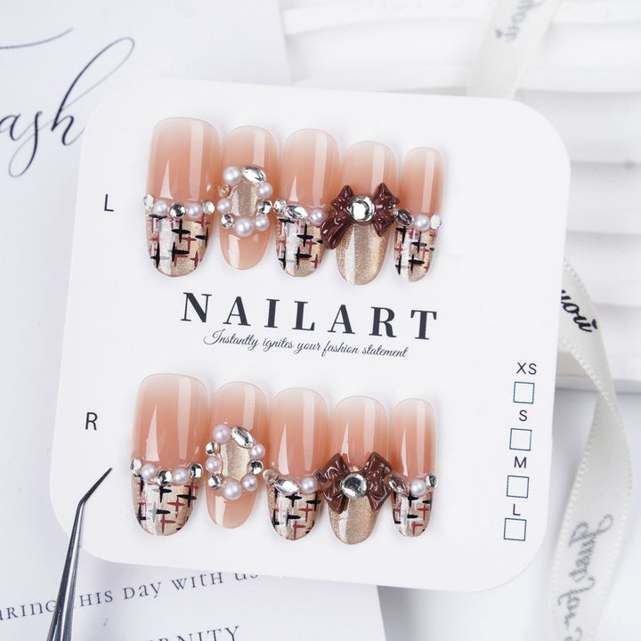 Artistic Press-On Nail Set with Cute Character Designs Kalsten