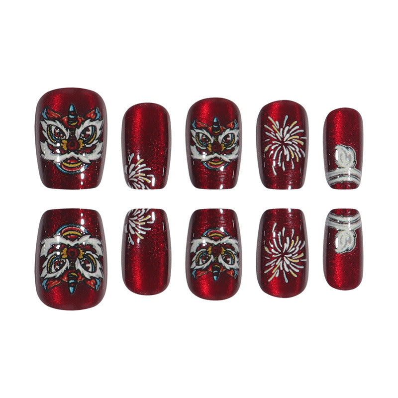 Artistic Holiday-Themed Press-On Nail Design Kalsten