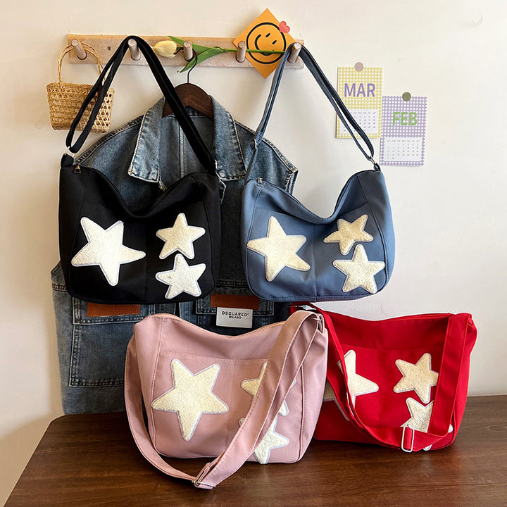 Casual Star-Embellished Shoulder Bag