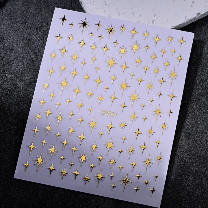 Gold Star Nail Art Decoration Stickers
