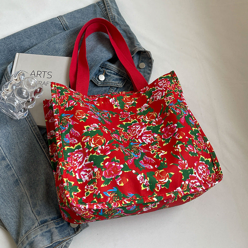 Floral Print Shopping Tote