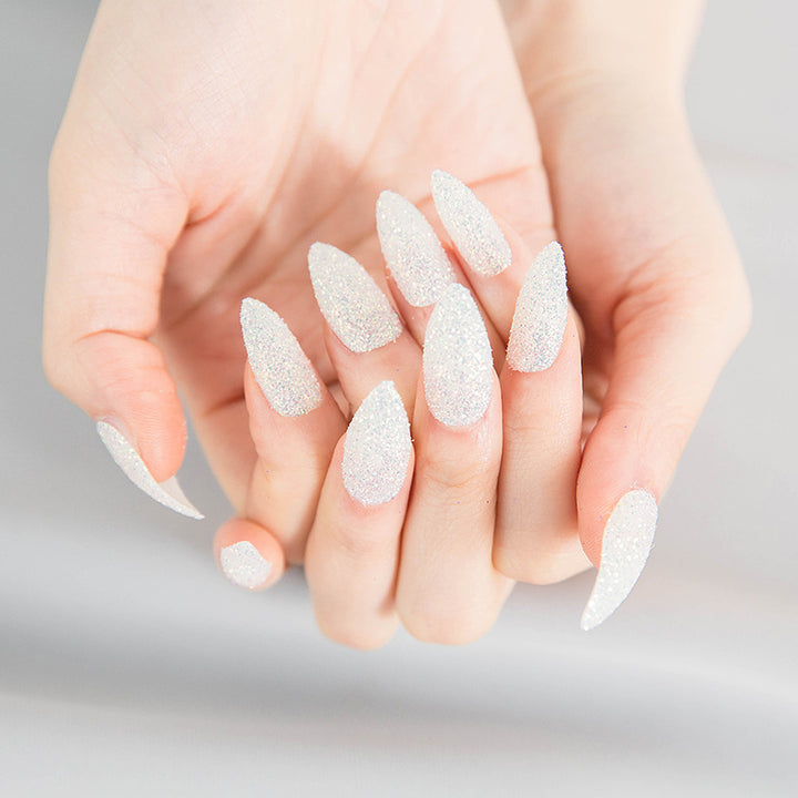 Glittering Almond-Shaped Press-On Nail Tips Kalsten