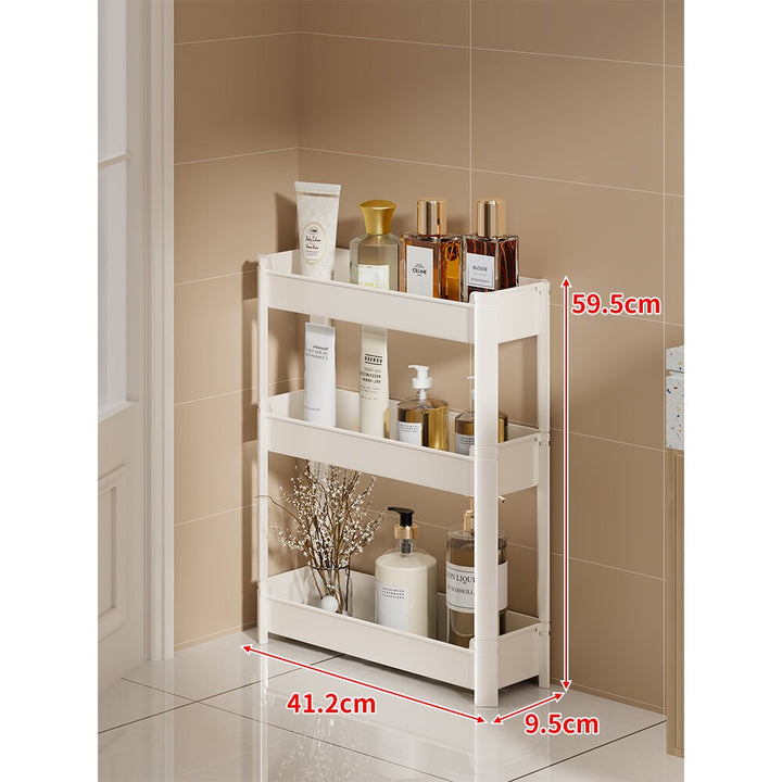 Slim Three-Tier Narrow Bathroom & Vanity Vertical Storage Shelf Organizer