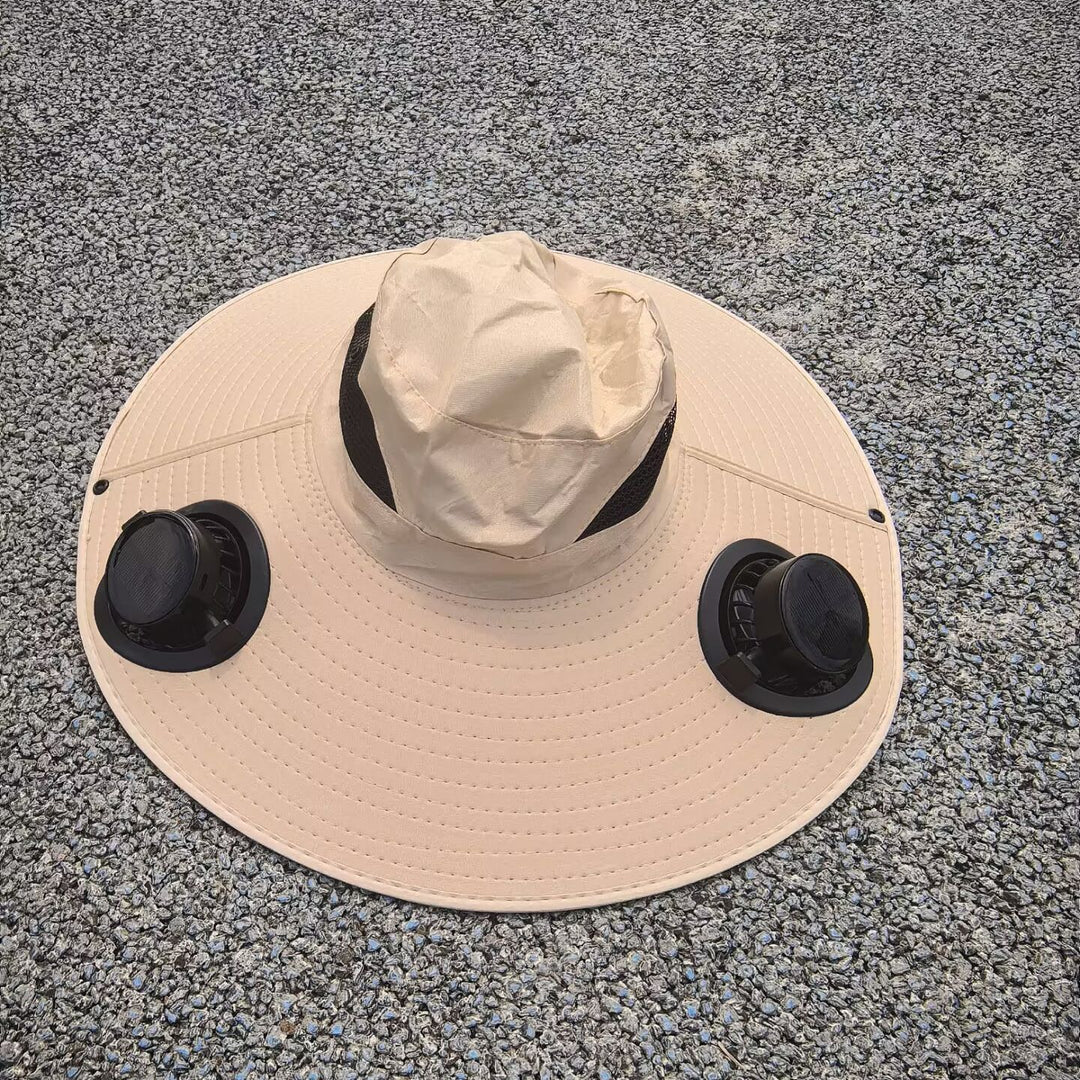 air-cooled sun hat with removable USB fans and wide neck protection Kalsten