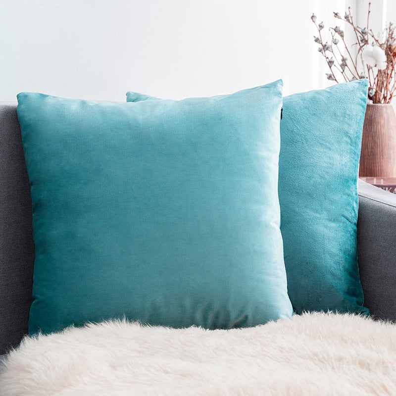 Ultra-Soft Velvet Square Decorative Pillow Cover with Minky Back and Invisible Zipper