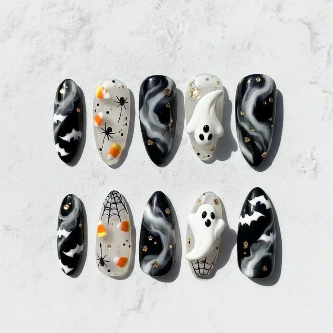 Gothic-Inspired Press-On Nail Art Set