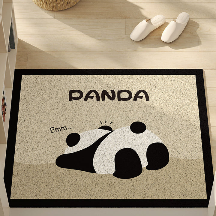 Playful Panda-Themed Floor Mat