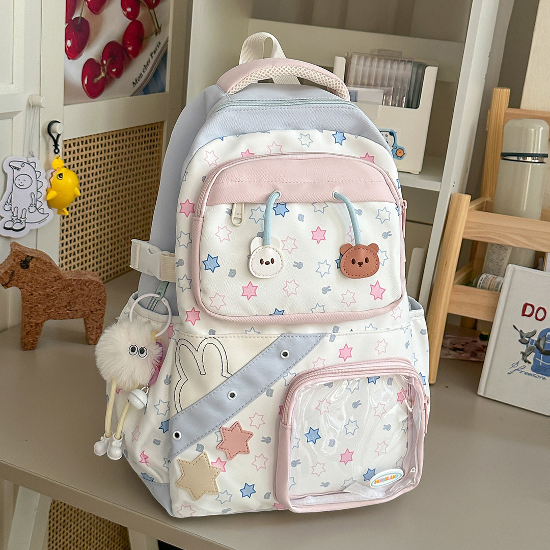 Playful Embroidered Star-Themed Backpack Kalsten