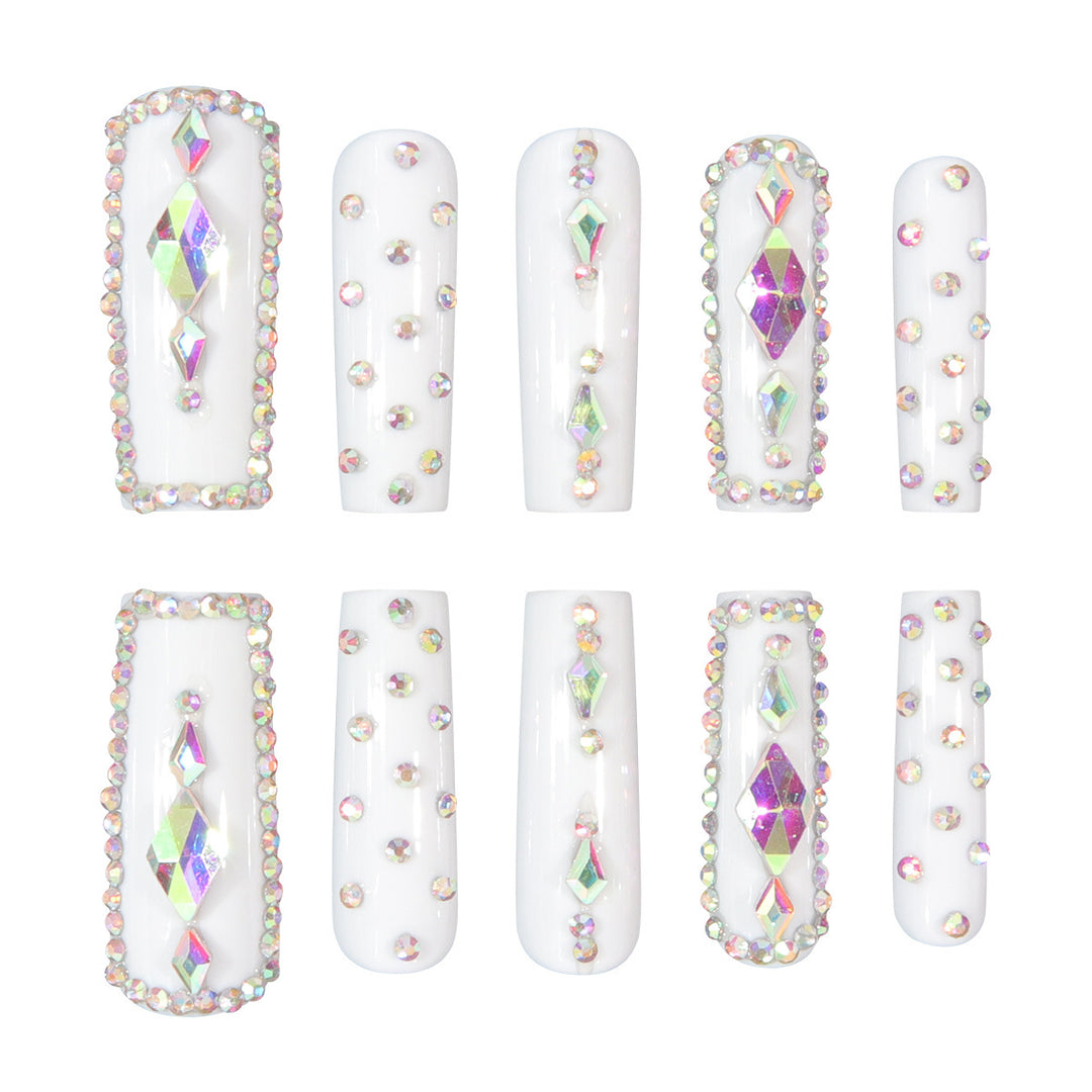 Glamorous Rhinestone-Adorned Stiletto Press-On Nails Kalsten