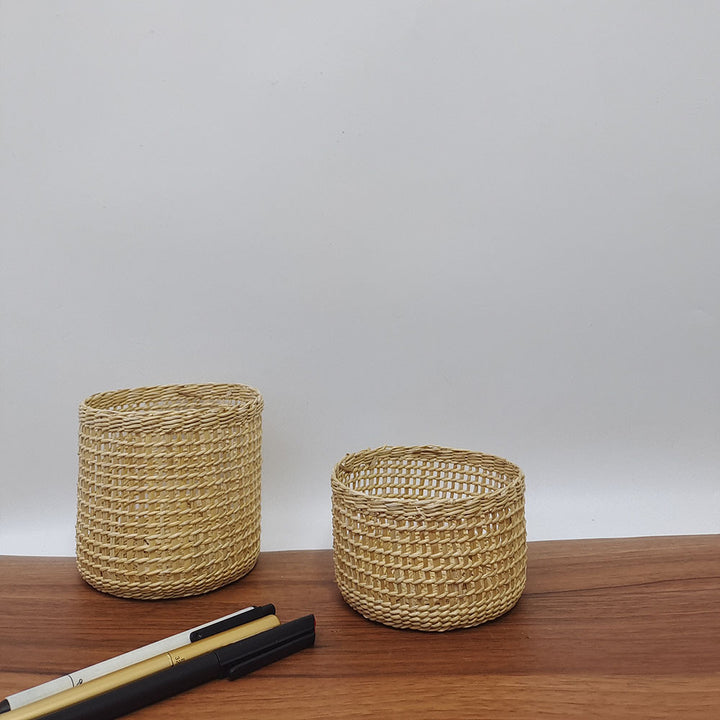 Handmade Natural Fiber Decorative Basket Kalsten