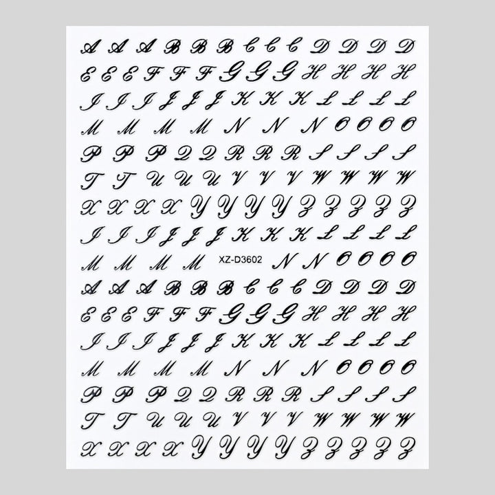 Decorative Alphabet Nail Art Stickers