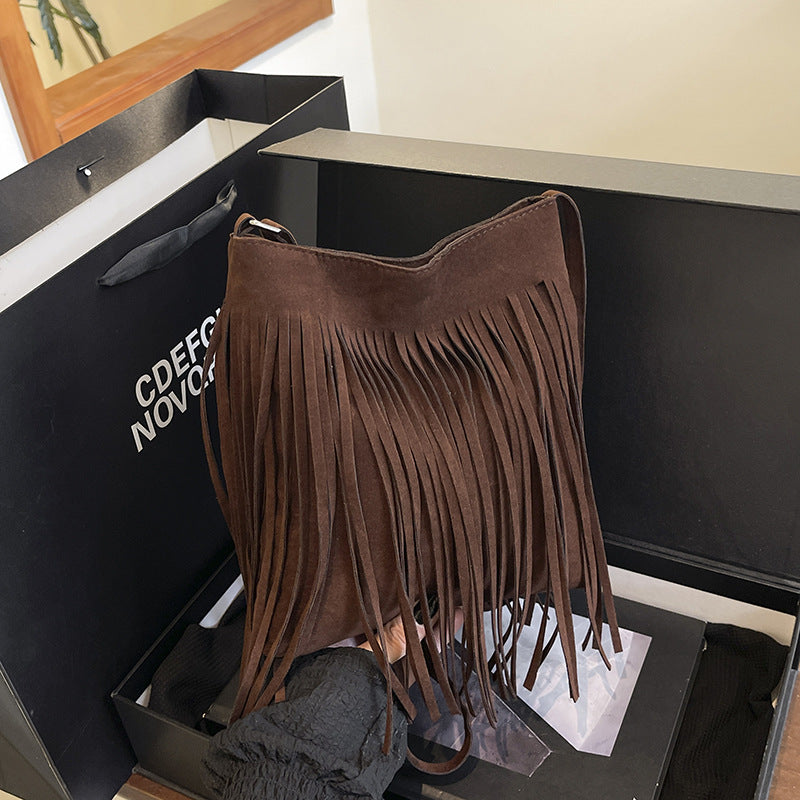 Bohemian Fringe Suede Crossbody Bag