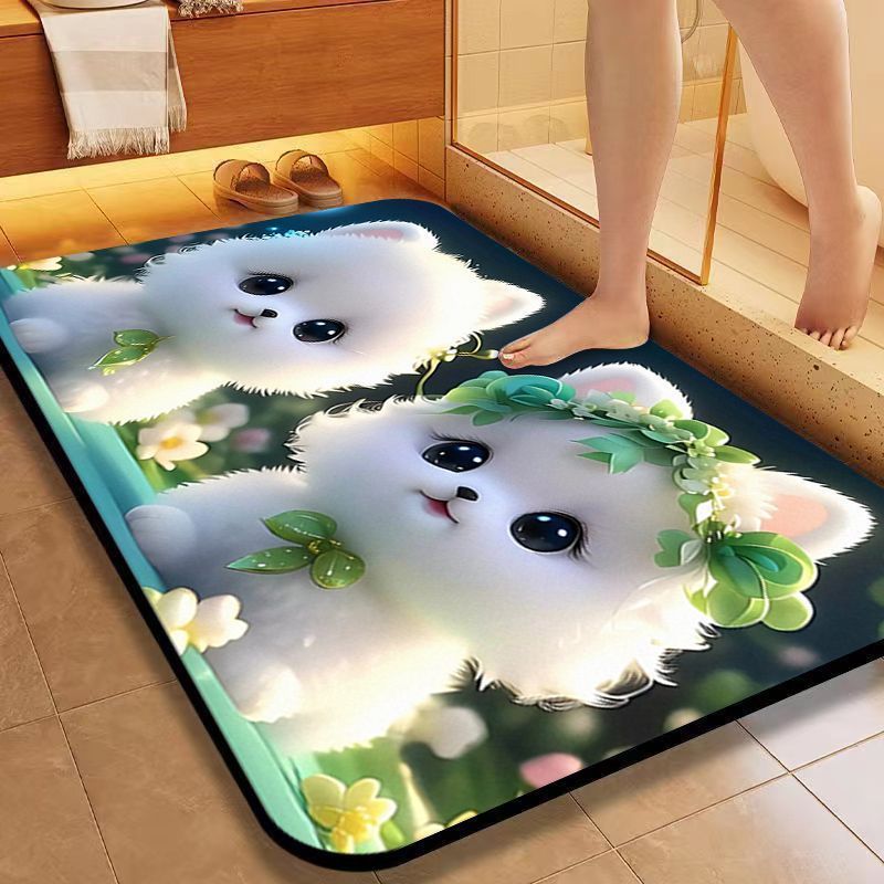 Cute Cat-Themed Bath Mat Kalsten