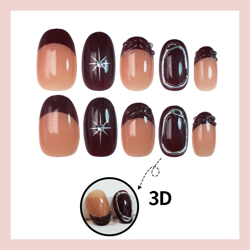 Acrylic nail set with elegant gradient and delicate embellishments Kalsten