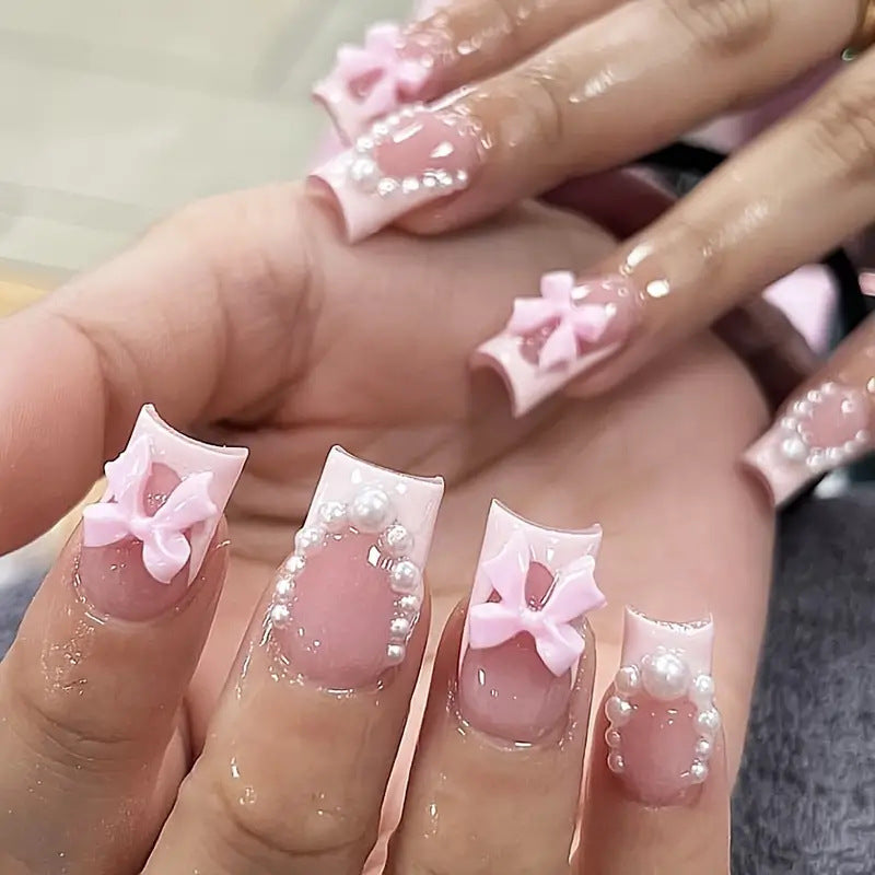 Floral Embellished Acrylic Nail Art Set Kalsten