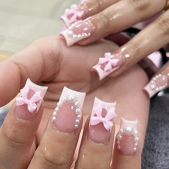 Floral Embellished Acrylic Nail Art Set Kalsten