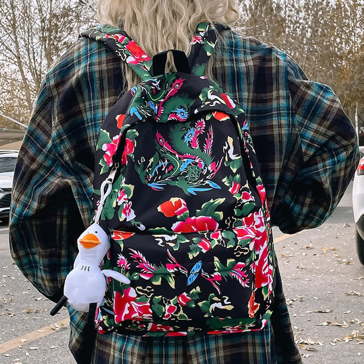 Leisure backpack with colorful floral pattern Kalsten