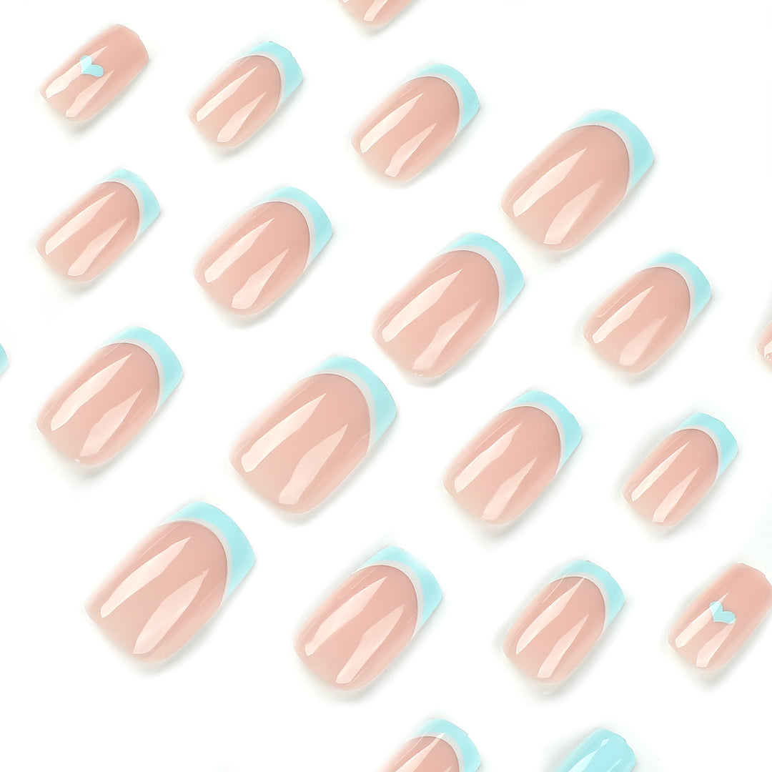 Artful nail art with pastel blue accents Kalsten