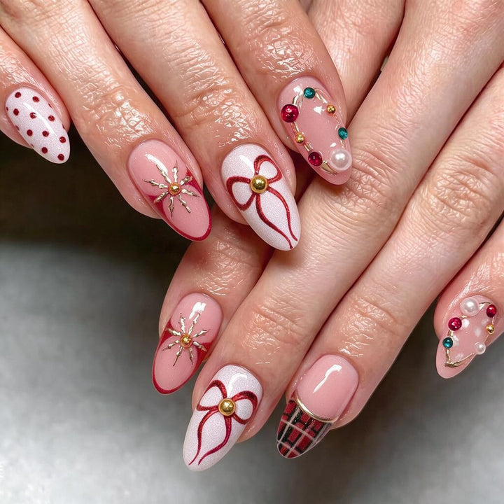 Festive Themed Luxury Press-On Nail Set Kalsten