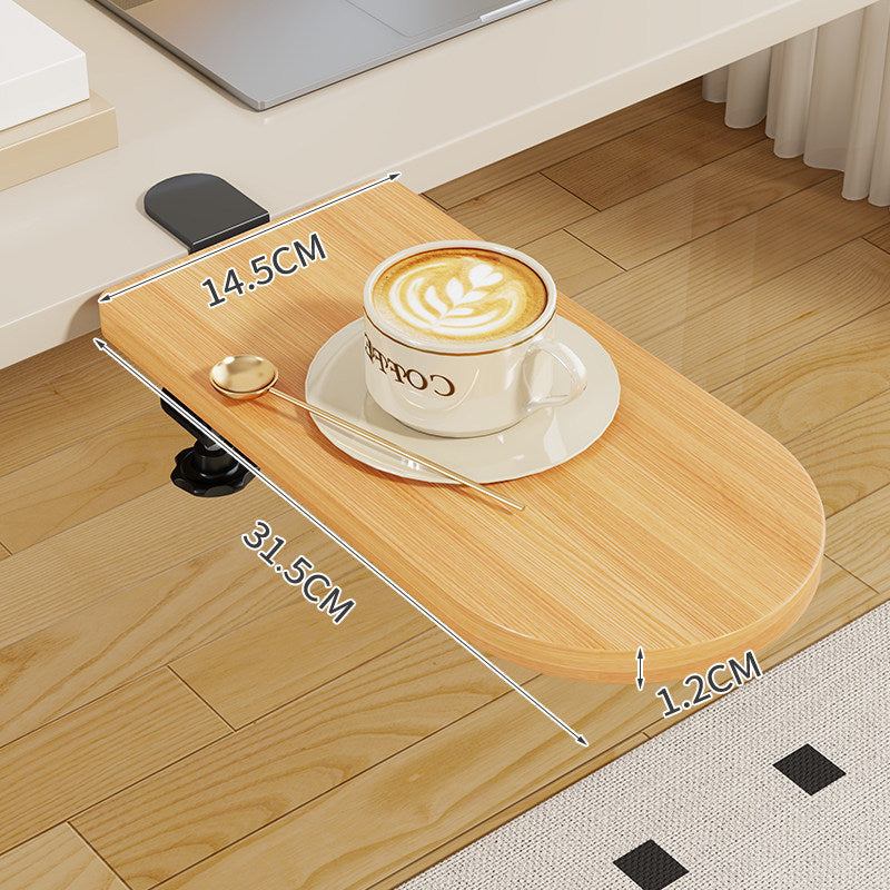 Clamp-On Foldable Bamboo Side Tray Table for Desk and Sofa