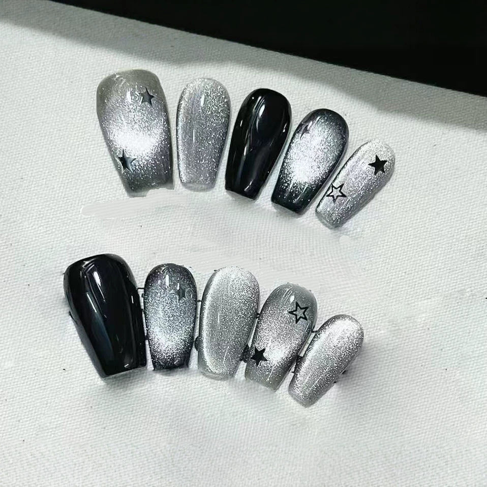 Glittery Star-Pattern Press-On Nail Art Set Kalsten