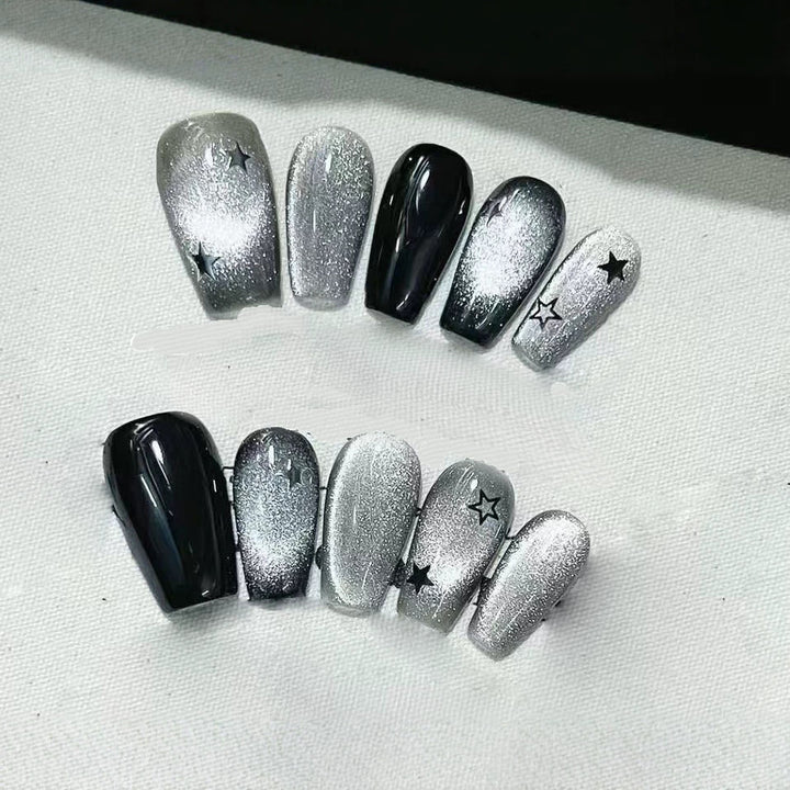 Glittery Star-Pattern Press-On Nail Art Set Kalsten